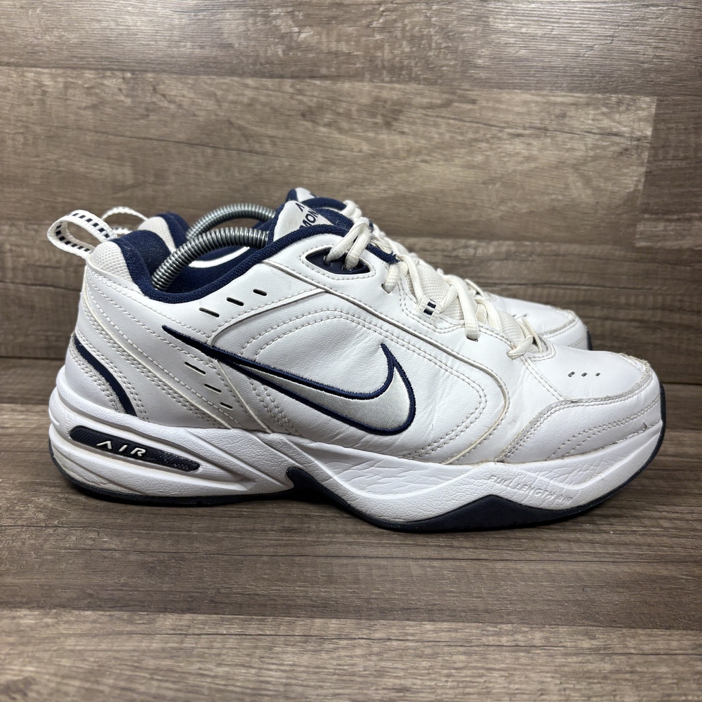 Nike Air Monarch White Blue Mens US Size 10.5 EUR 44.5 415445-102 Sneakers